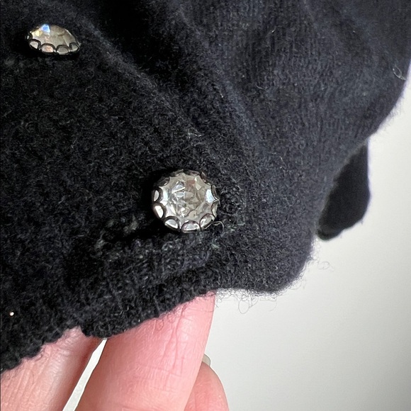 Vintage Dalton Cashmere and Fur Black Cardigan - Picture 6 of 12